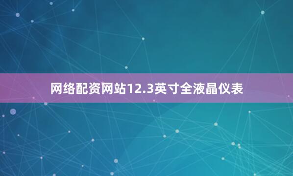 网络配资网站12.3英寸全液晶仪表